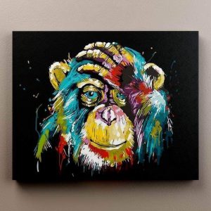 Abstract Colorful Chimp Paint By Number