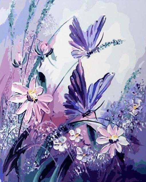 Purple Butterflies Paint By Number