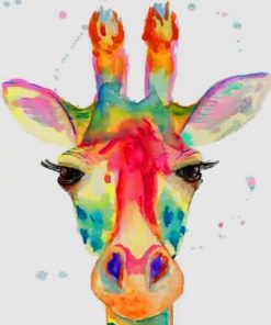 Watercolor Giraffe paint by numbers