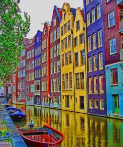 Amsterdam Colorful Houses paint by numbers