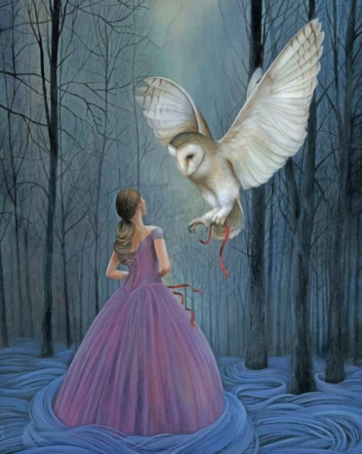 Princesses With Owl paint by numbers