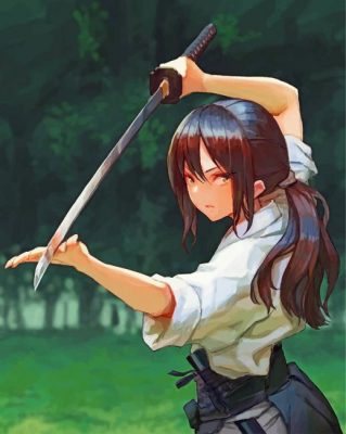 Sword Girl Paint by numbers