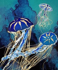 metallic jellyfish paint by number