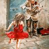 Violinist Man And Girl Paint by numbers