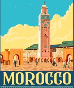 Hassan II Mosque Casablanca paint by numbers