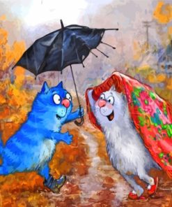 Cats In Rain Paint by numbers