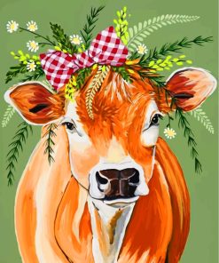 Cow And Flowers Paint by numbers