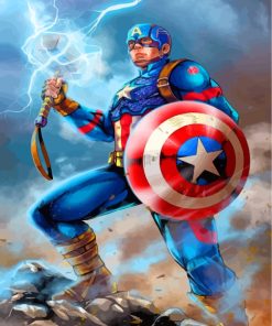 Superhero Captain America Paint by numbers
