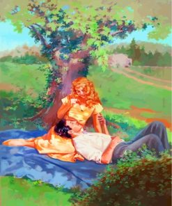 Vintage Lovers In Garden Paint by numbers