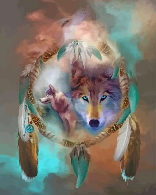 wolf-an-ddream-catcher-paint-by-numbers