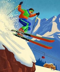 80s Skier Paint by numbers