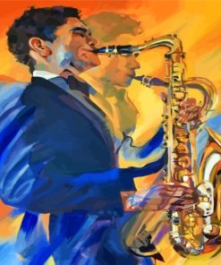 Abstract Saxophone Player Paint by numbers