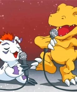 Agumon And Gomamon Paint by numbers