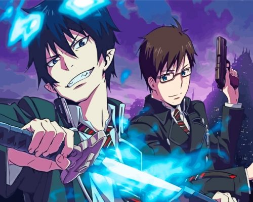 Blue Exorcist Rin Okumura And Yukio Okumura Paint by numbers