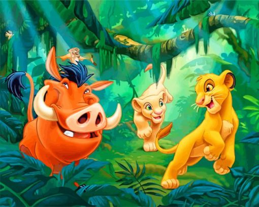 Disney Simba Nala Timon Pumbaa Paint by numbers