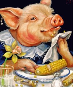 Pig Eating Corn Paint by numbers