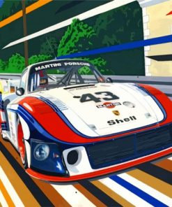 Porsche Martini Race Car Paint by numbers