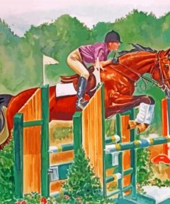 Steeplechase Horse Racing Paint by numbers