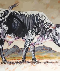 Black And White Nguni Cattle Paint by numbers