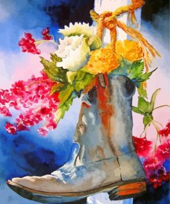 boot-and-fllowers-still-life-paint-by-numbers