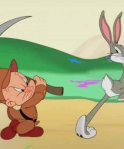 Bugs And Elmer Fudd Looney Tunes Paint by numbers