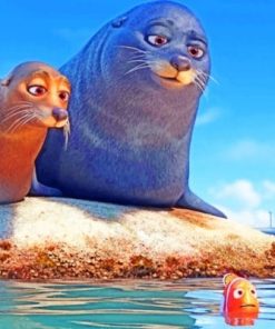 Finding Dory Sea Lions Paint by numbers