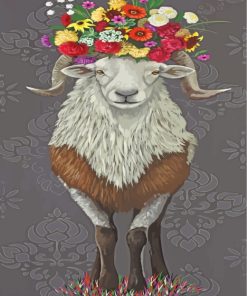 floral-ram-paint-by-numbers
