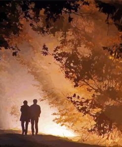 A Walk To Remember Couple Silhouette paint by number