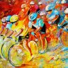 Abstract Tour De France paint by number