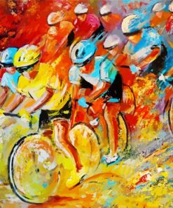 Abstract Tour De France paint by number