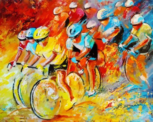 Abstract Tour De France paint by number