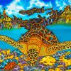 Abstract Sea Turtle paint by number