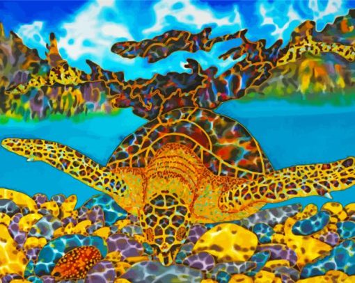 Abstract Sea Turtle paint by number