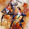 Abstract Violinists paint by number
