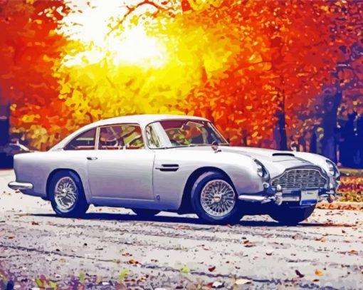 Aston Martin DB5 With Sunset paint by number