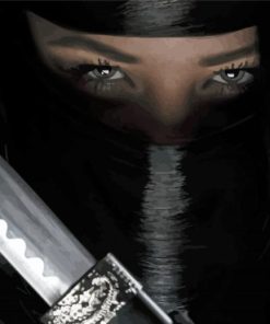Beautiful Kunoichi Female Ninja paint by number