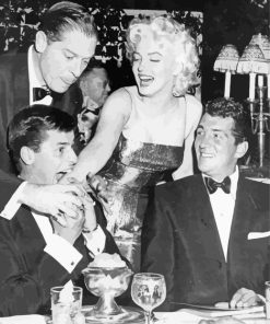 Black And White Marilyn Monroe With The Rat Pack paint by number