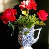 Blue And White Vase With Red Flowers paint by number