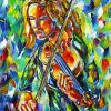 Colorful Abstract Violinist Woman paint by number