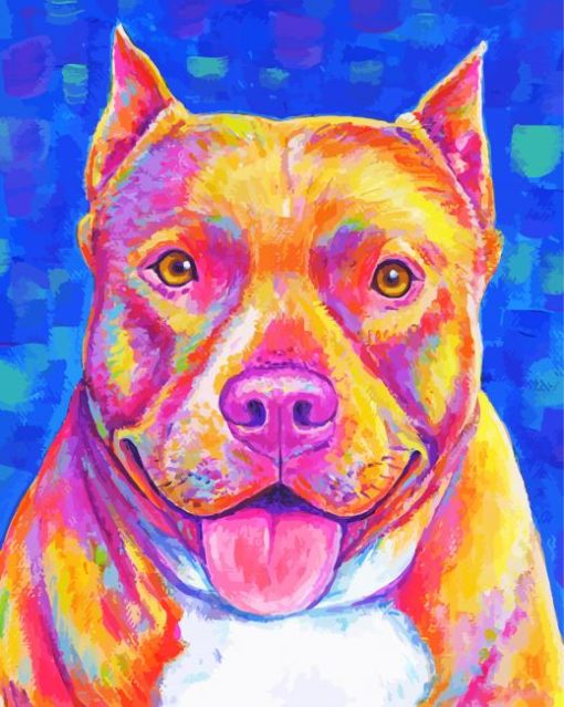 Colorful Pitbull paint by number