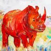 Colorful Rhino Animal Art paint by number