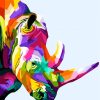 Colorful Rhino Head paint by number
