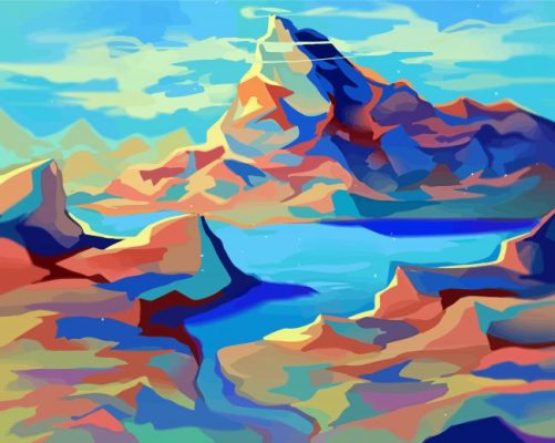 Crystal Mountain Art paint by number