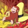 Curious George Eating Banana paint by number