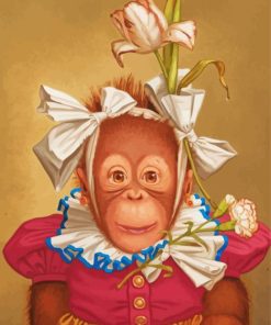 Cute Female Monkey Art paint by number