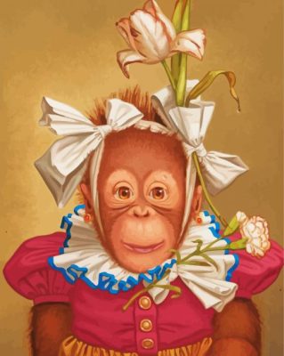 Cute Female Monkey Art paint by number