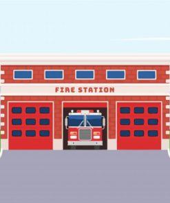 Fire Station Illustration paint by number