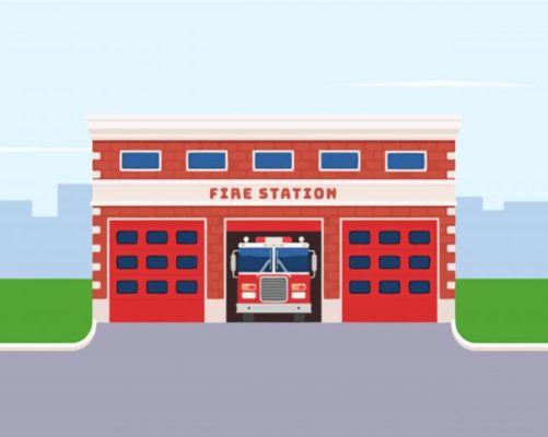 Fire Station Illustration paint by number