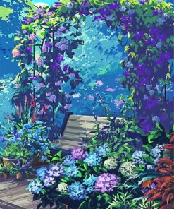Flowers Arch Bench paint by number