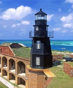 Fort Jefferson Lighthouse paint by number